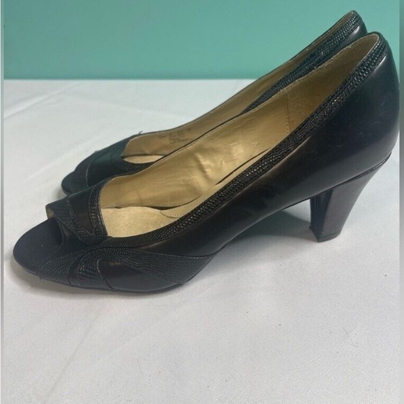 Naturalizer Black Peep-Toe Heels - Picture 5 of 7